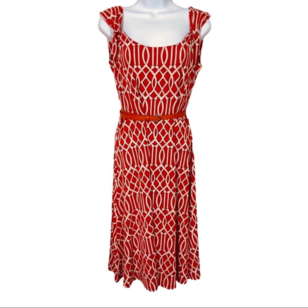 Dress A-Line Geometric Sleeveless Scoop-neck